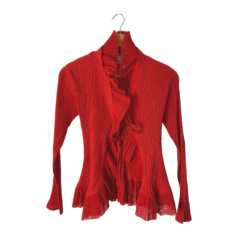 ISSEY MIYAKE/Jacket/3/Red/Polyester/IM34FD728 Women's Luxury Apparel Women's Luxury Apparel