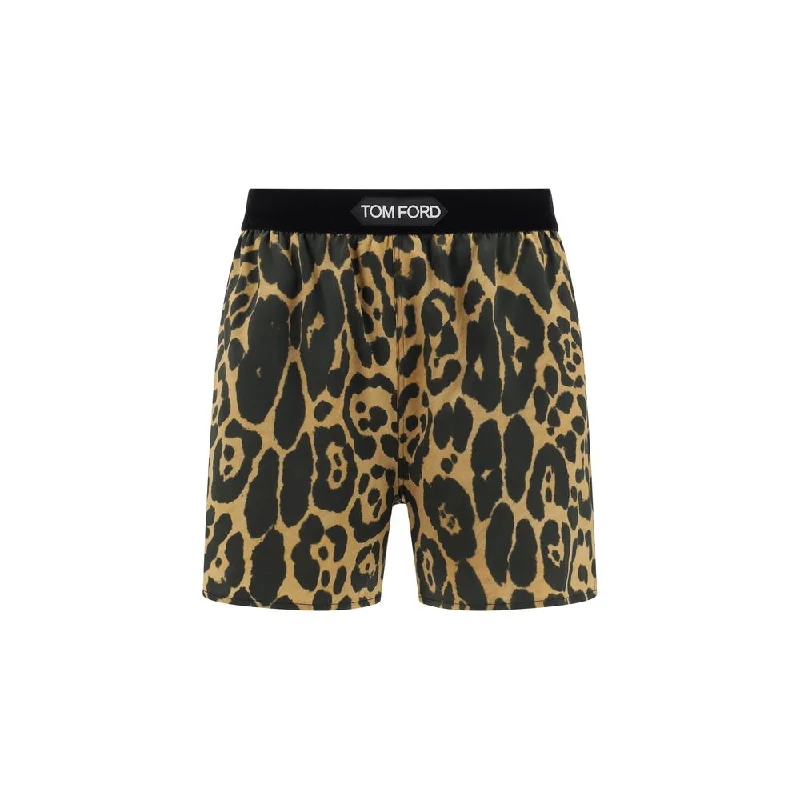 Tom Ford Leopard stretch Women's Shorts Women's Athletic Outfit Women's Athletic Outfit