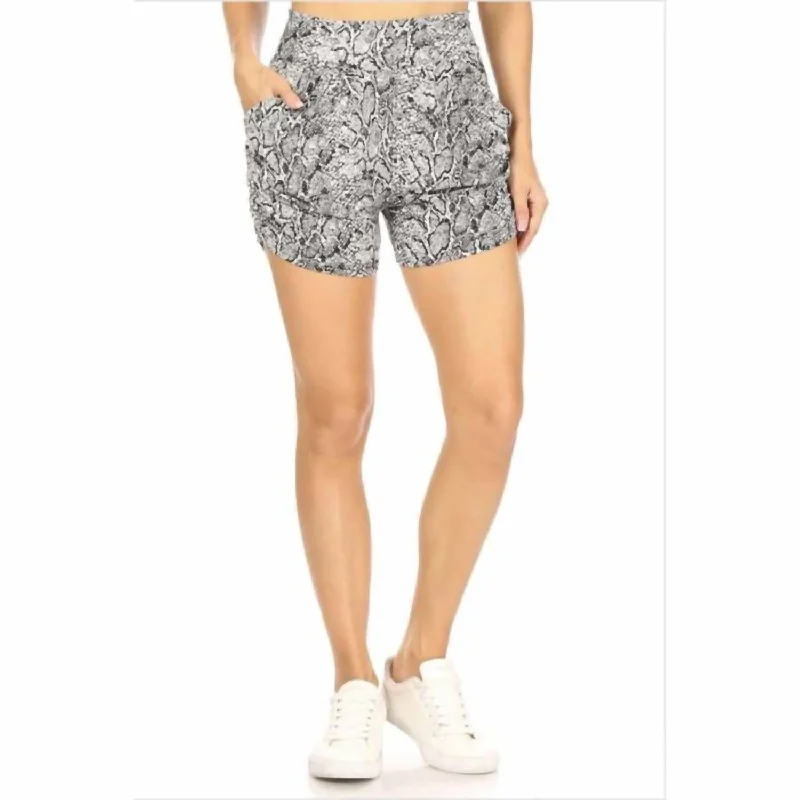 Lounge Shorts With Pockets In Snakeskin Women's Night-Out Clothes Women's Night-Out Clothes