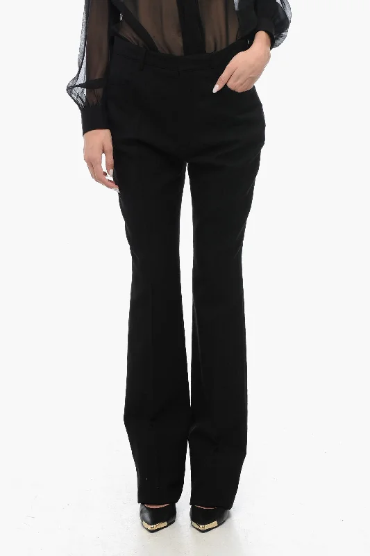 Saint Laurent Wool High-waisted Pants with Front Pleats Timeless Women's Clothes Timeless Women's Clothes