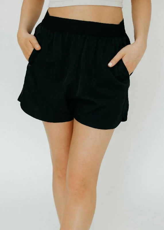 Drapey Suiting Pull On Short In Black Online Clothing Boutiques Online Clothing Boutiques