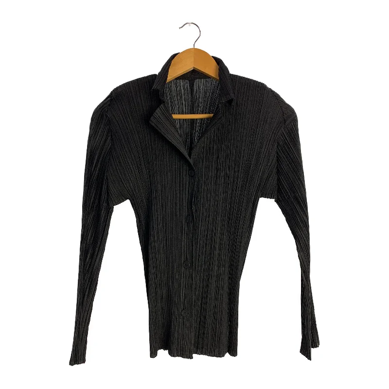 PLEATS PLEASE ISSEY MIYAKE/Jacket/3/Polyester/PP33-JD110/Black Fashionable Women's Outfit Fashionable Women's Outfit