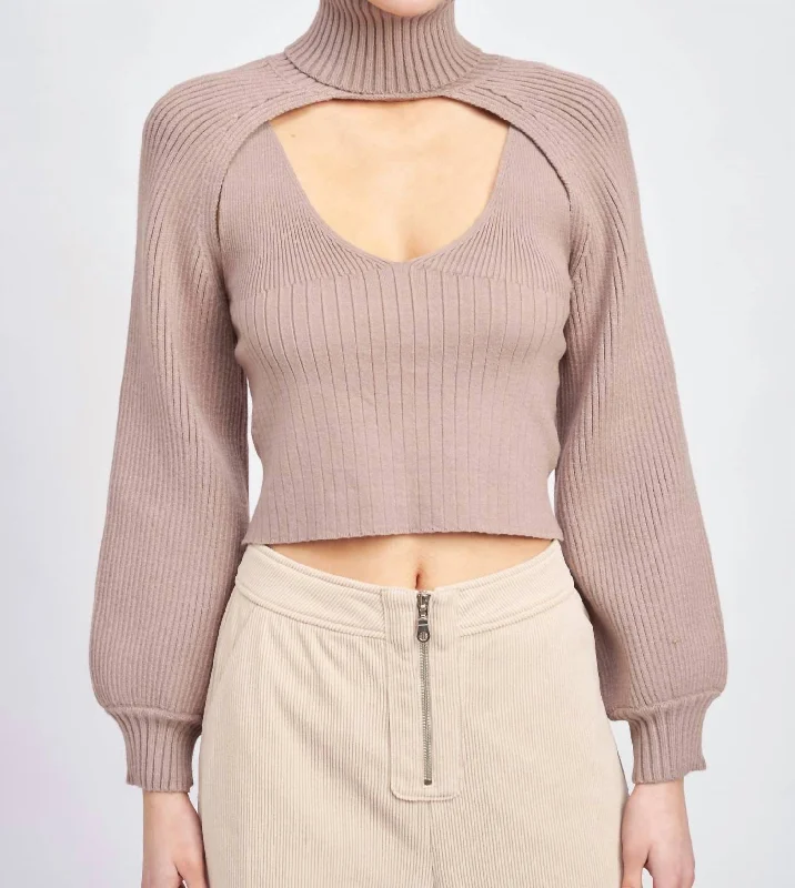 Sonoita Two-Piece Crop Sweater In Dusty Lilac Timeless Women's Clothes Timeless Women's Clothes