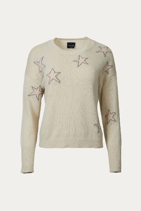 Intarsia-Knit Cotton Sweater In Taupe Women's Comfortable Garments Women's Comfortable Garments