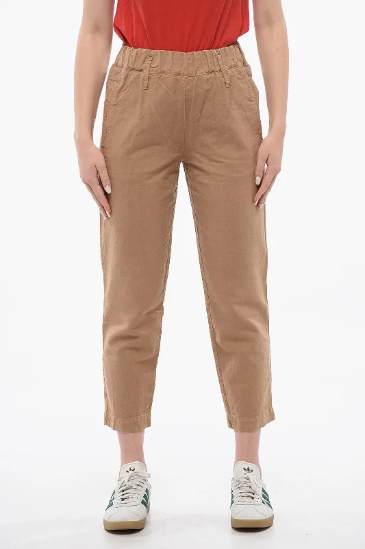 Woolrich Linen Blend Chinos Pants with Elastic Waistband Women's Holiday Clothing Women's Holiday Clothing