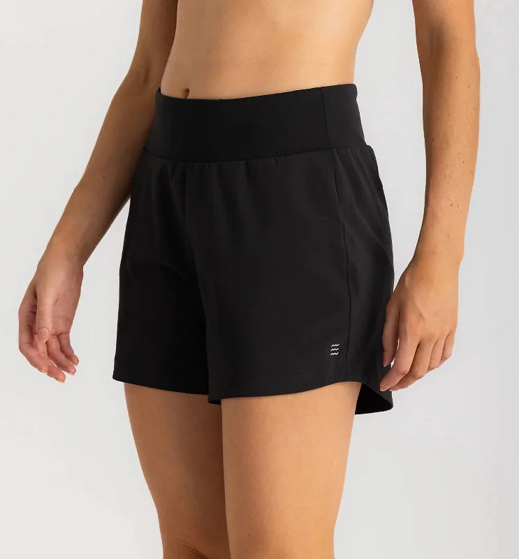 Women's Bamboo-Lined Active Breeze Short - 5" In Black Women's Transitional Apparel Women's Transitional Apparel