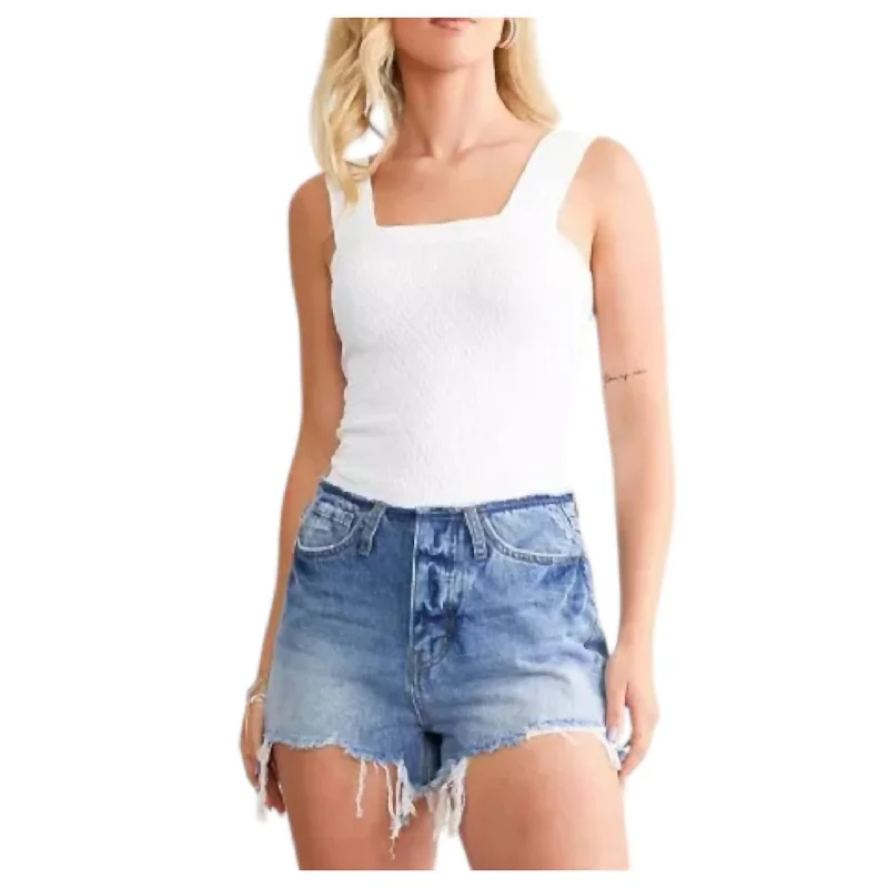 High Rise Bandless Distressed Shorts In Comfy Women's Workout Garments Women's Workout Garments