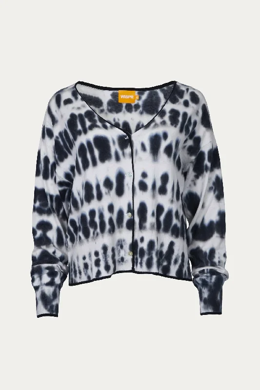 Impulse Tie-Dye Cardigan In Ice Water/coal Affordable Women's Garments Affordable Women's Garments