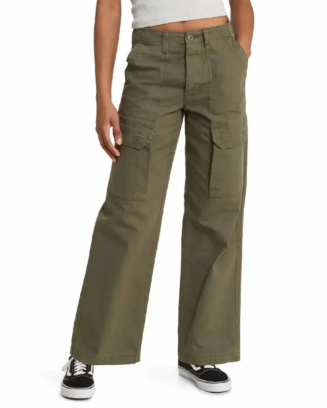 Arroyo Wide Leg Cargo Pants In Grape Leaf Women's Holiday Attire Women's Holiday Attire