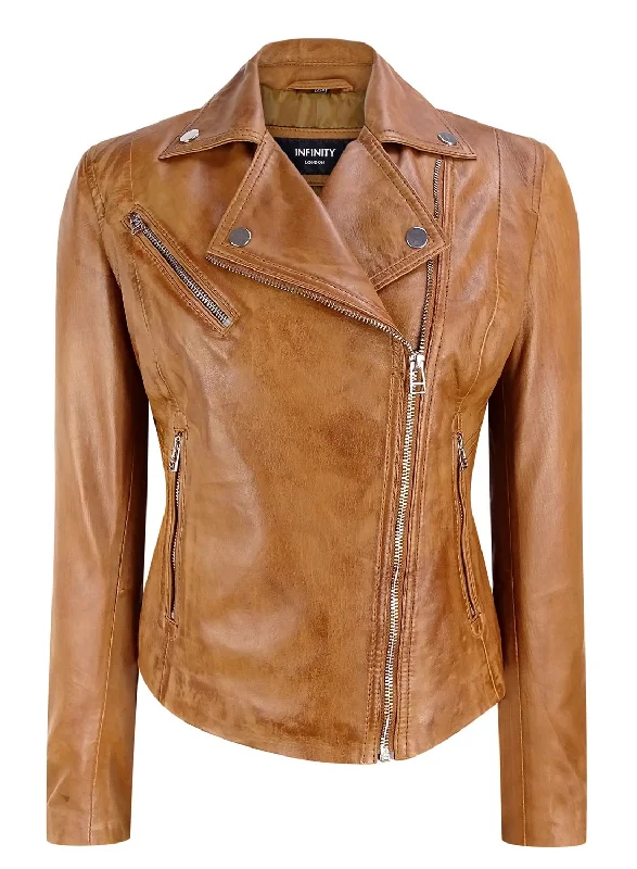 Brando Biker Nappa Leather Jacket Women's Outfit Women's Outfit