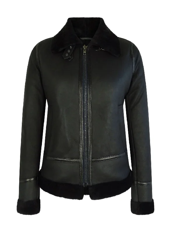 Classic Sheepskin Zip Jacket B3 Pilot Bold and Elegant Women's Fashion Bold and Elegant Women's Fashion