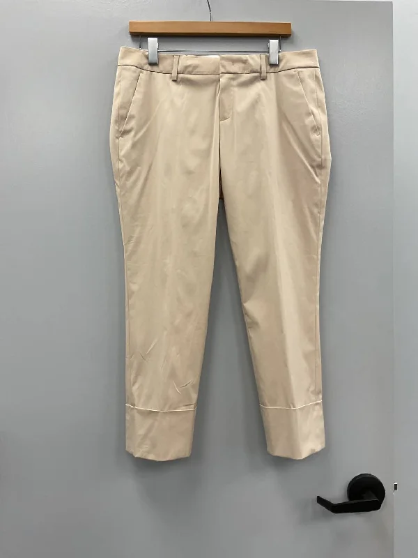 Cuffed Cotton Stretch Pant In Sand Trendy Women's Apparel Trendy Women's Apparel