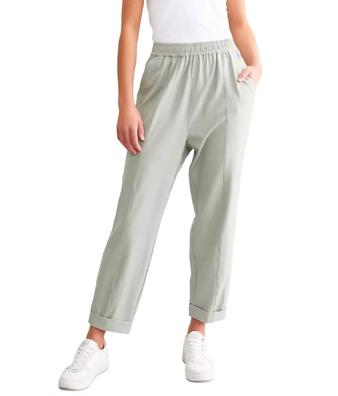 Oakland Turnup Taper Pant In Cool Sage Modern Women's Attire Modern Women's Attire