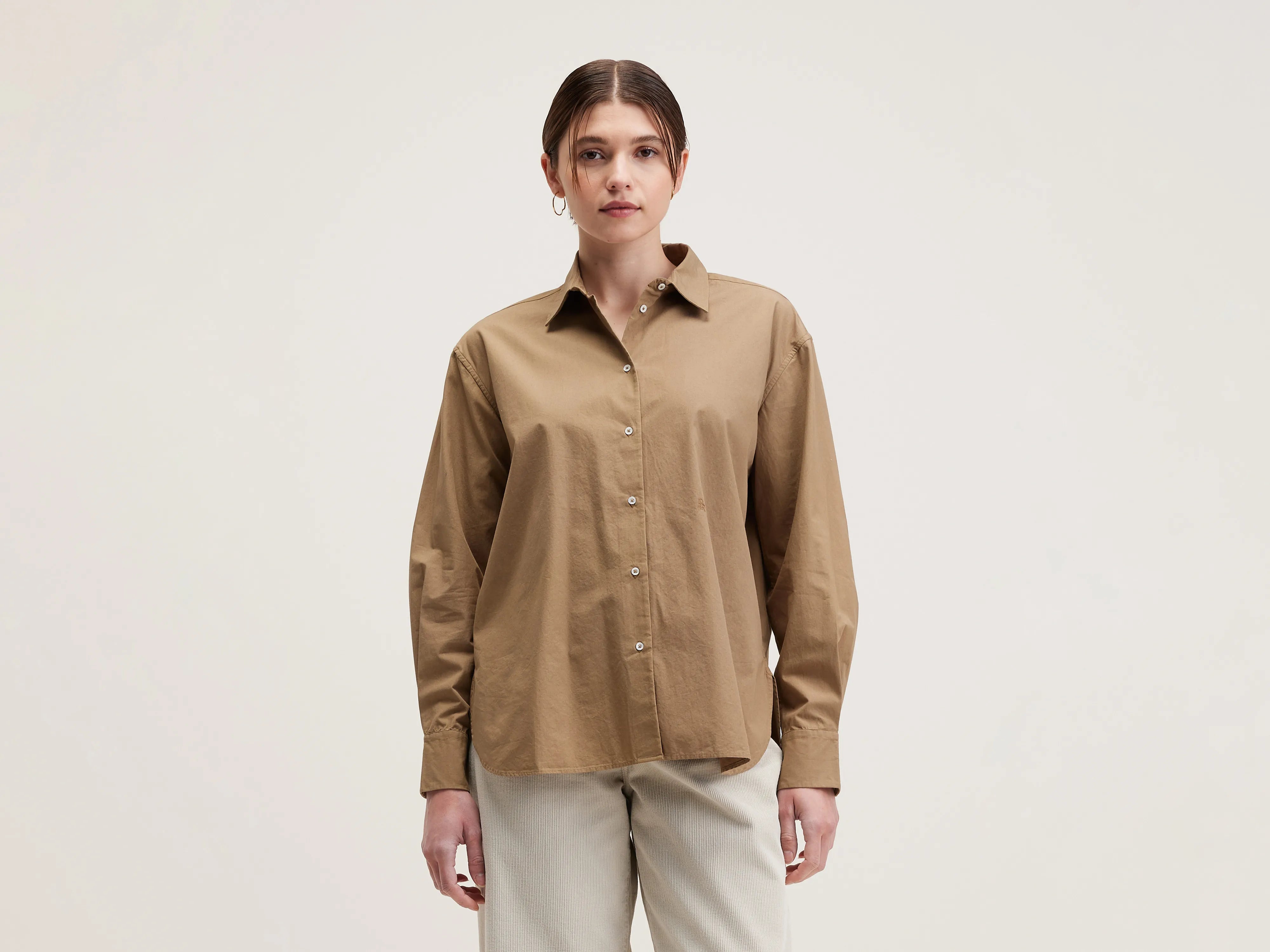 Gastoo poplin shirt (242 / W / TAN) Clothing For Women Clothing For Women