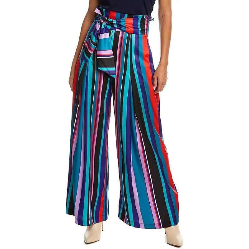 Womens Striped Polyester Wide Leg Pants Casual Women's Clothing Casual Women's Clothing