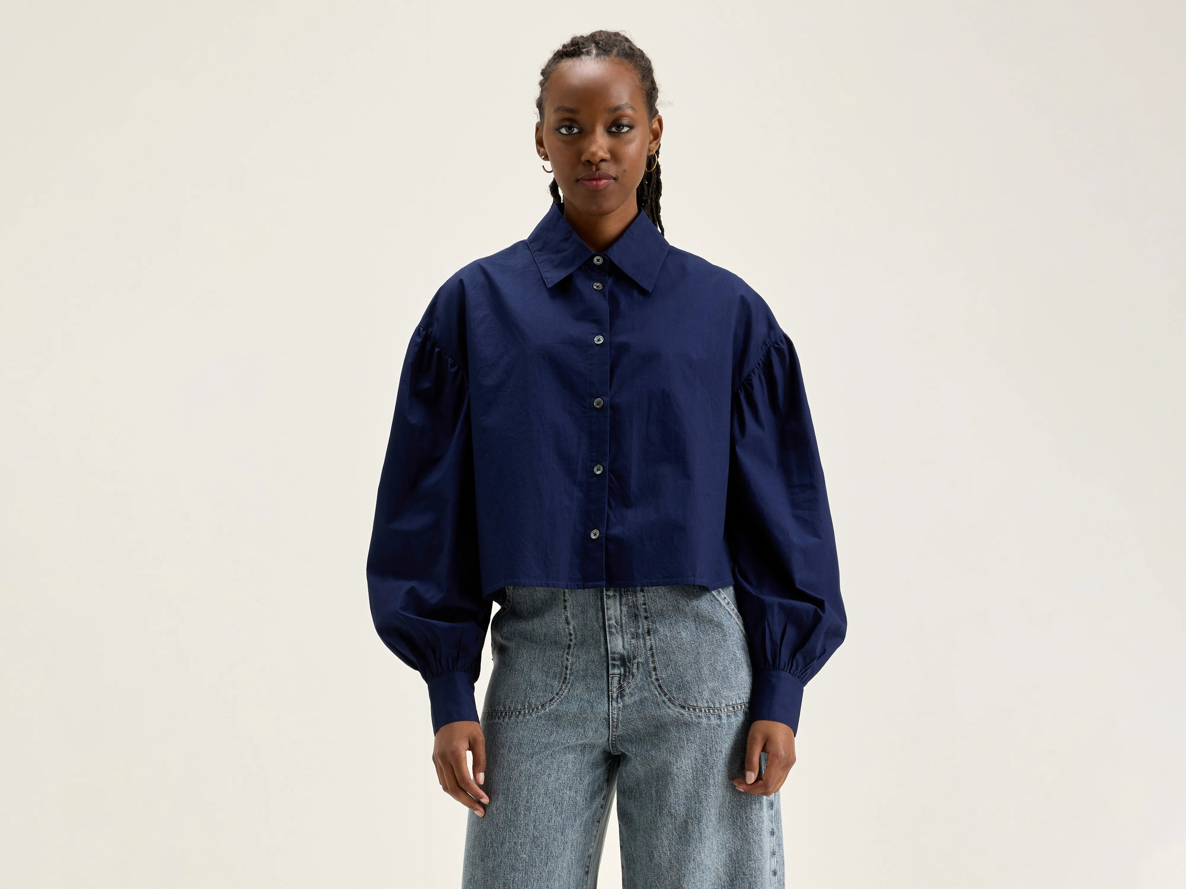 Kinga poplin shirt (242 / W / NAVAL) Flash Sales Today Flash Sales Today