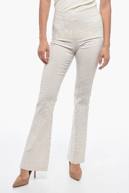 Avenue Montaigne Slim Striped Pants with Flared Hem Glamorous Evening Wear Glamorous Evening Wear