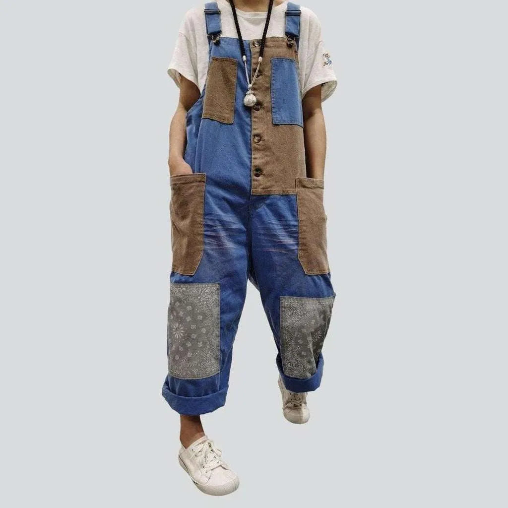 Trendy patchwork jeans dungaree for women Women's Occasion Wear Apparel Women's Occasion Wear Apparel