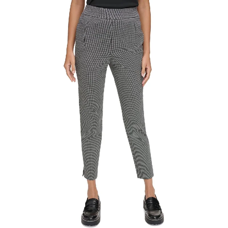 Womens Houndstooth Polyester Trouser Pants Stylish Women's Clothes for Work and Play Stylish Women's Clothes for Work and Play