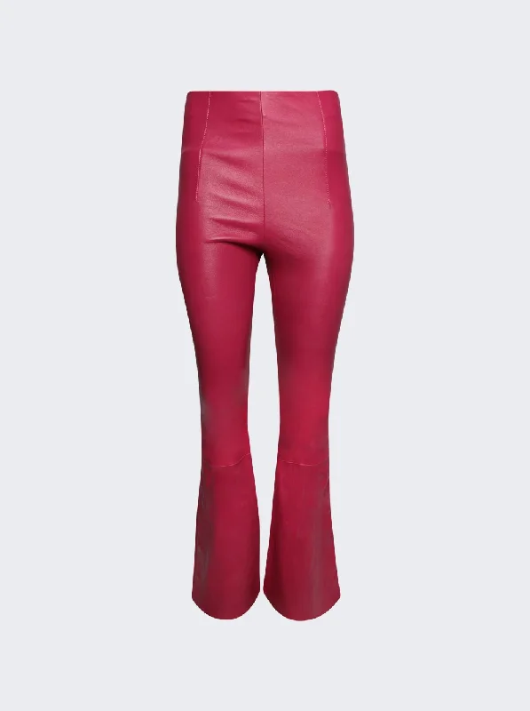 Amiri Flare Leather Leggings Fuchsia Pink Pink Women's Work Outfit For The Office Women's Work Outfit For The Office