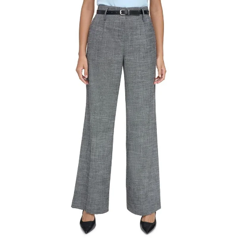 Womens High Rise Heathered Wide Leg Pants Women's Outfit Women's Outfit