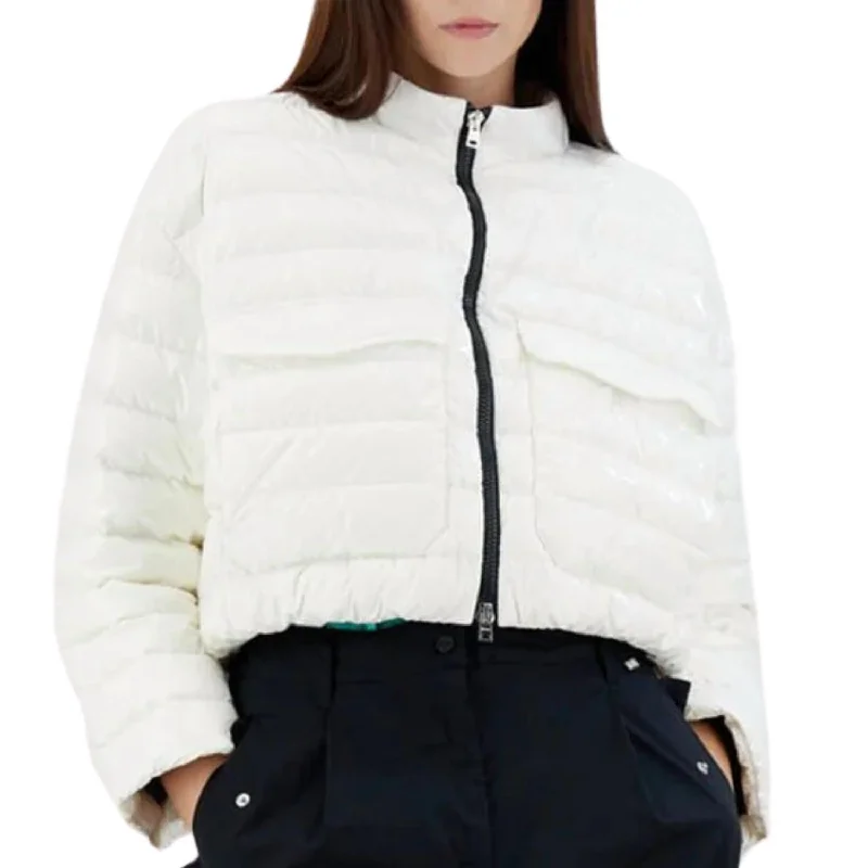 Bomber Jacket In Glossy White Women's Occasion Wear Clothes Women's Occasion Wear Clothes