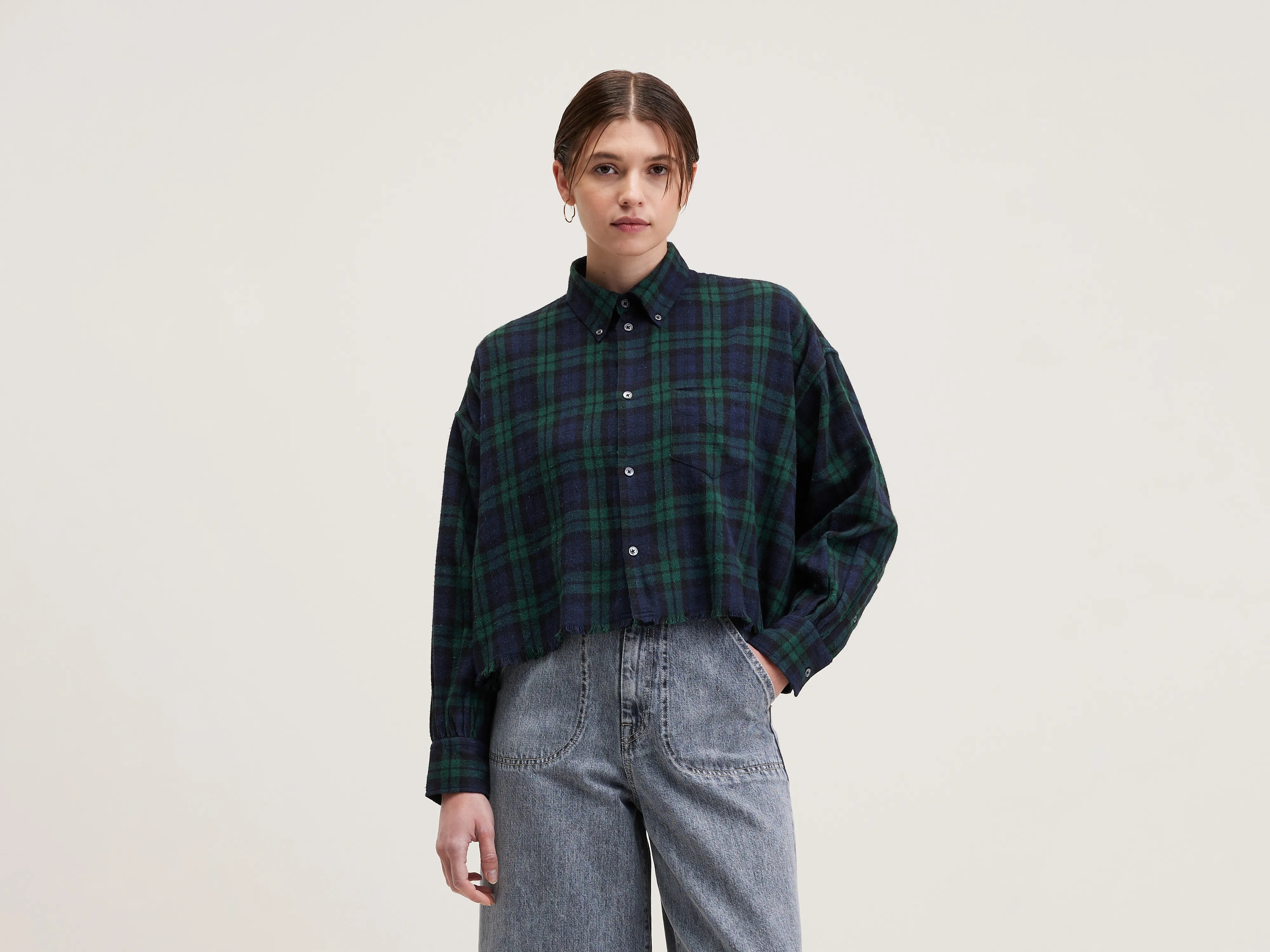 Kraft cropped shirt (242 / W / CHECK A) Best Clearance Sales Right Now Best Clearance Sales Right Now