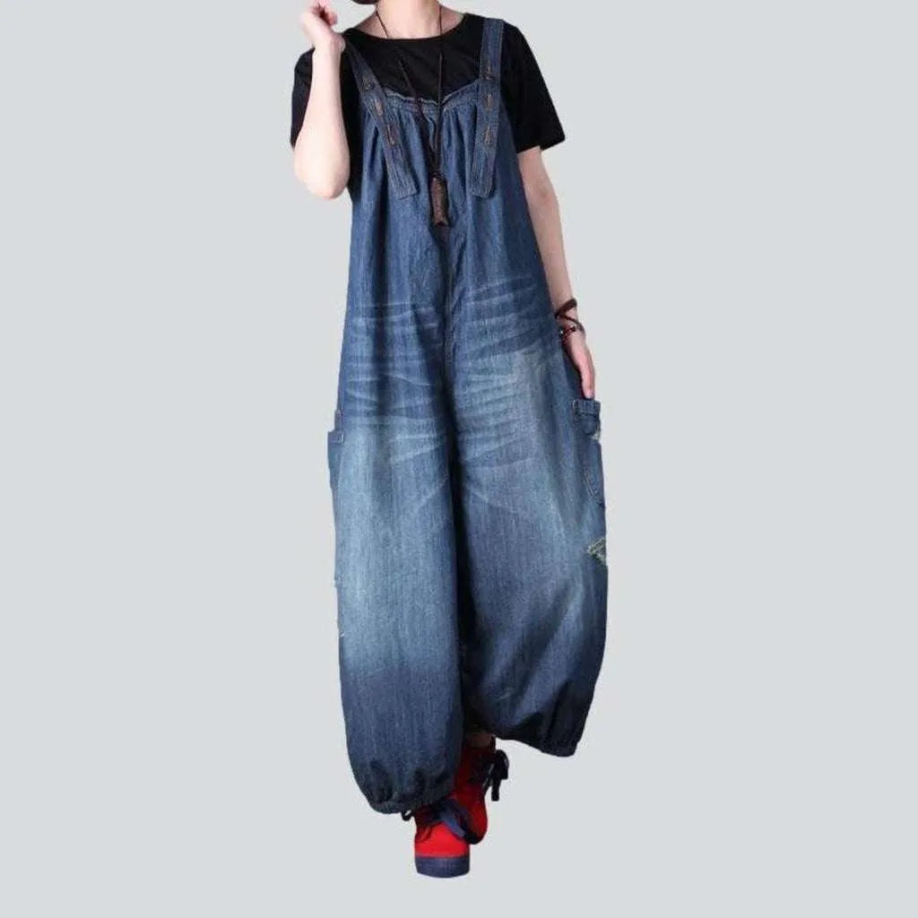 Baggy medium wash jeans dungaree for ladies Women's Clothing With Trendy Designs Women's Clothing With Trendy Designs