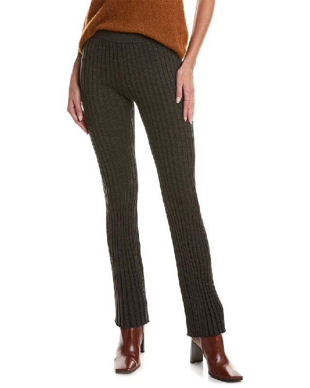 Sandro Rib Wool-Blend Pant Women's High-Fashion Outfit Women's High-Fashion Outfit