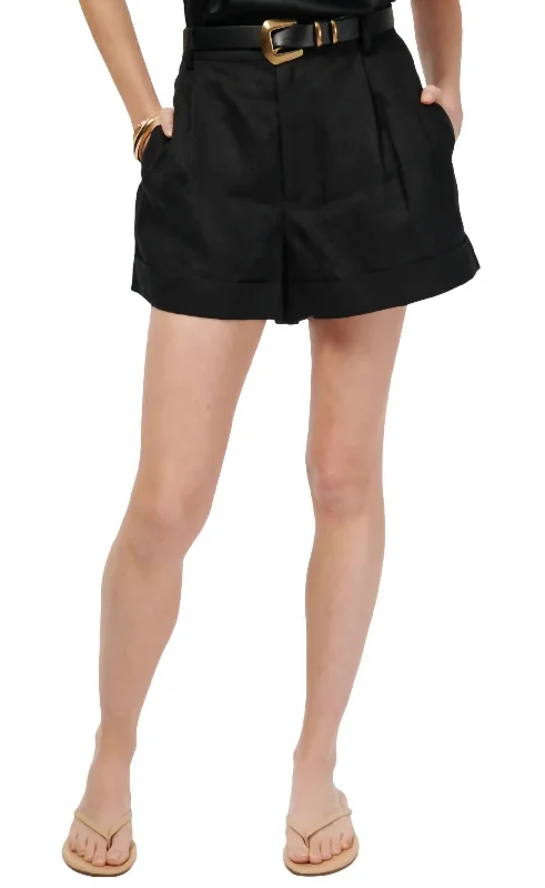 Ravi Short In Black Linen Women's Versatile Apparel Women's Versatile Apparel