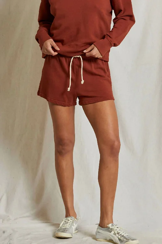 Layla French Terry Sweat Shorts In Russet Extreme Clearance Deals Extreme Clearance Deals