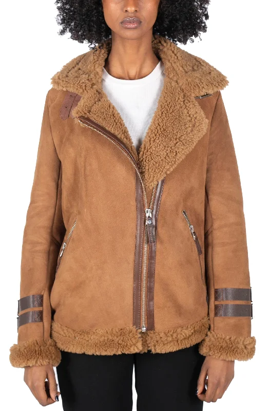 Sheepskin Flying Aviator Jacket Women's Clothing And Garments Sets Women's Clothing And Garments Sets