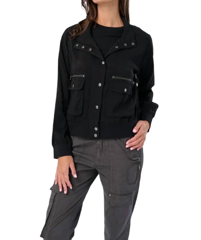 Samaria Stretch Cupro Jacket In Black Affordable Women's Clothing Online Affordable Women's Clothing Online