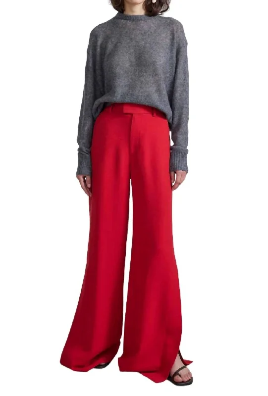 Alba Trouser In Deep Red Women's Festive Attire Women's Festive Attire