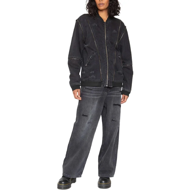 Zip Bomber Jacket In Rock Modern Women's Apparel Modern Women's Apparel