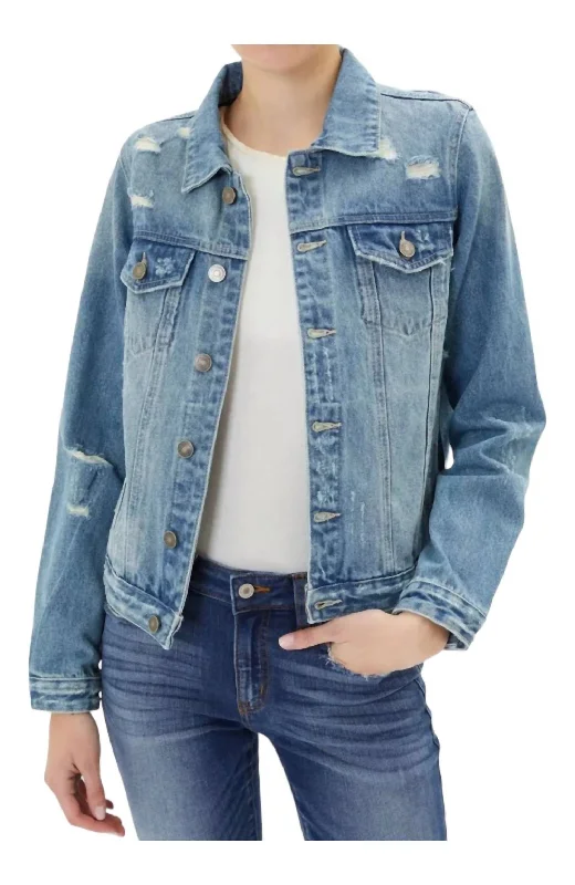 Everyday Denim Jacket In Blue Shop Ladies Clothes Shop Ladies Clothes