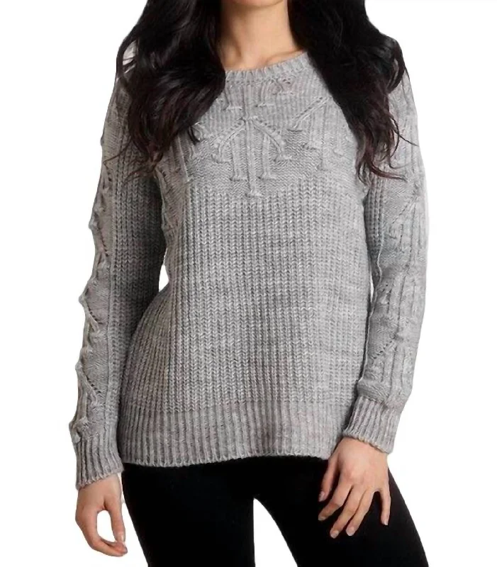 Knit Sweater In Gray Women's Plus-Size Clothes Women's Plus-Size Clothes