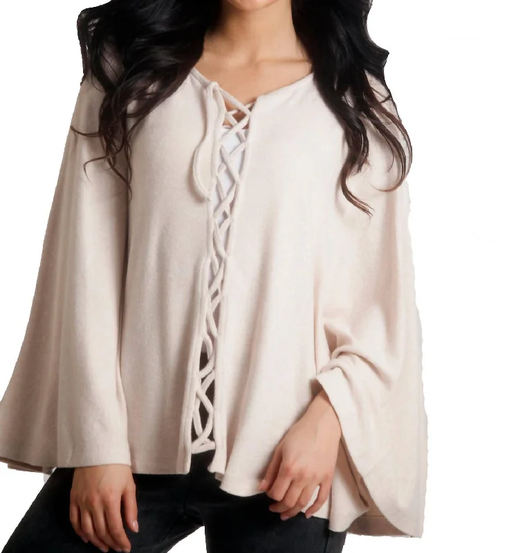 Jessica Kashmira Poncho In Beige Charming Women's Clothes For Special Events Charming Women's Clothes For Special Events