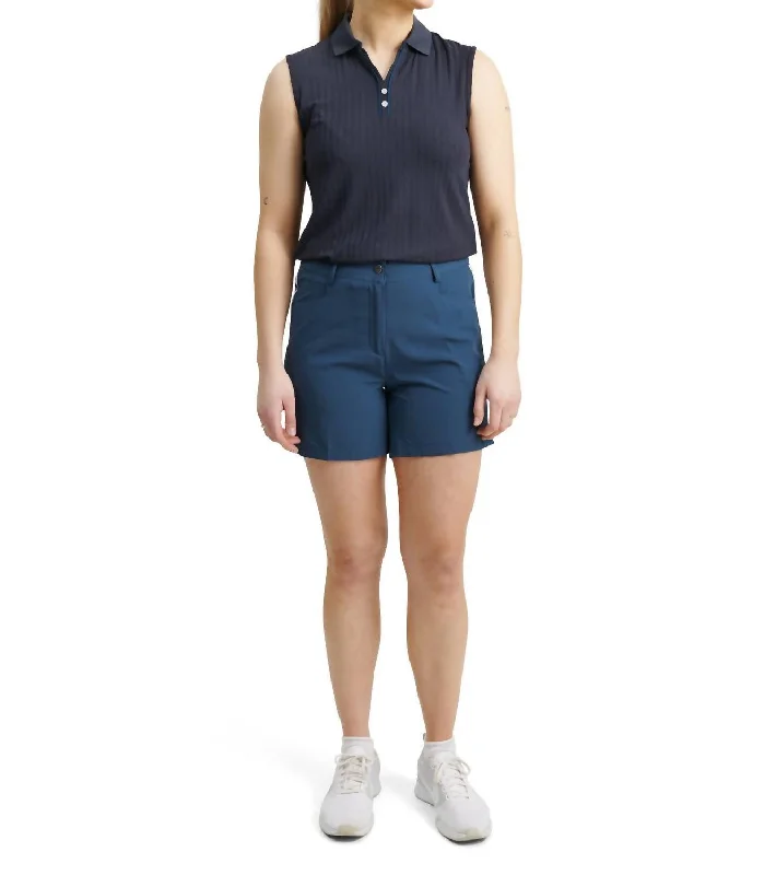 Women Brook Stripe Short In Peacock Blue Women's Work Outfit For The Office Women's Work Outfit For The Office