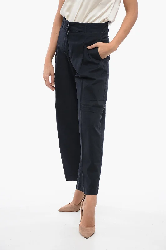 Fabiana Filippi Wide-Leg Cropped Pants with Half Belt Sophisticated Style Sophisticated Style