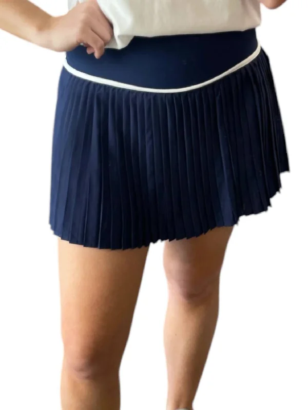 Active Pleated Skort In Navy Modern Women's Attire Modern Women's Attire