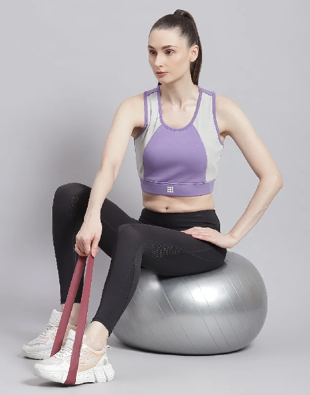 Women Purple Solid Sports Bra Discount Price Discount Price