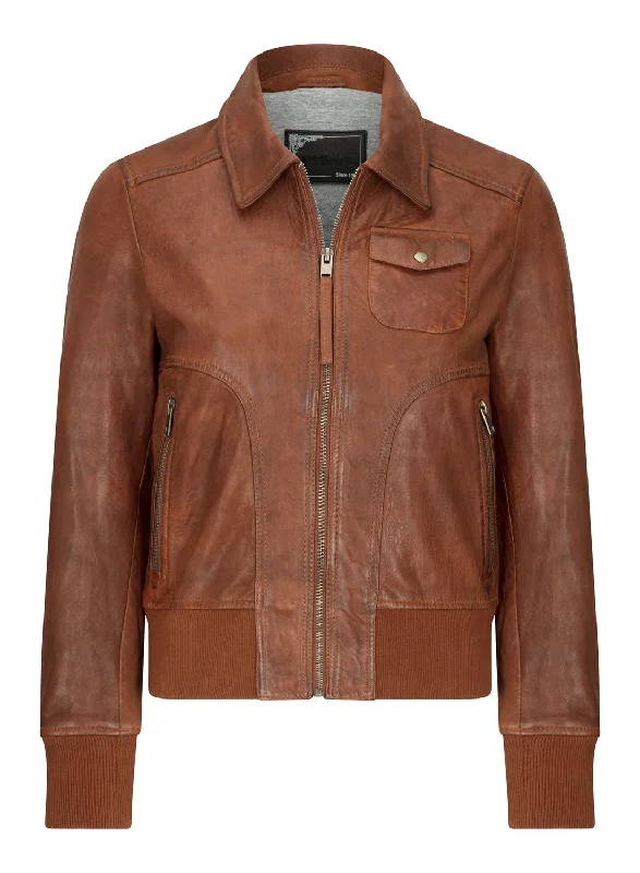 Leather Bomber Jacket Women's Vacation Garments Women's Vacation Garments