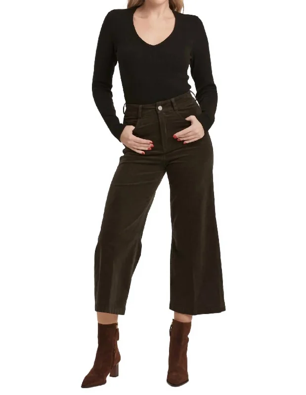 Audrey Corduroy Wide Leg Pant In Forest Pine Women Clothing Women Clothing