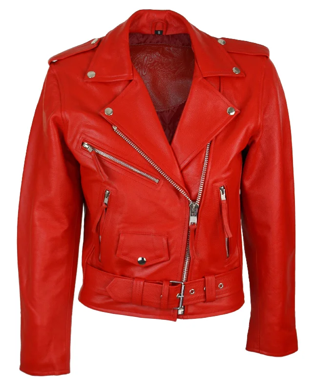 Brando Biker Leather Jacket Women's Seasonal Garments Women's Seasonal Garments