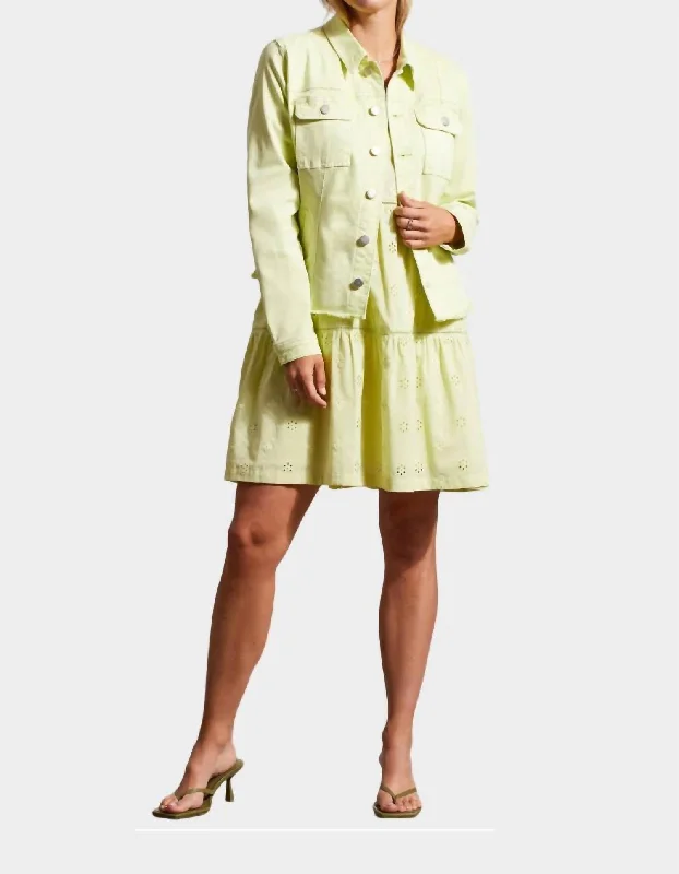 Button Up Jacket In Wild Lime Holiday Discount Holiday Discount