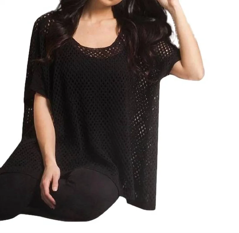 Crochet Poncho In Black Women's Clothes And Apparel Sets Women's Clothes And Apparel Sets