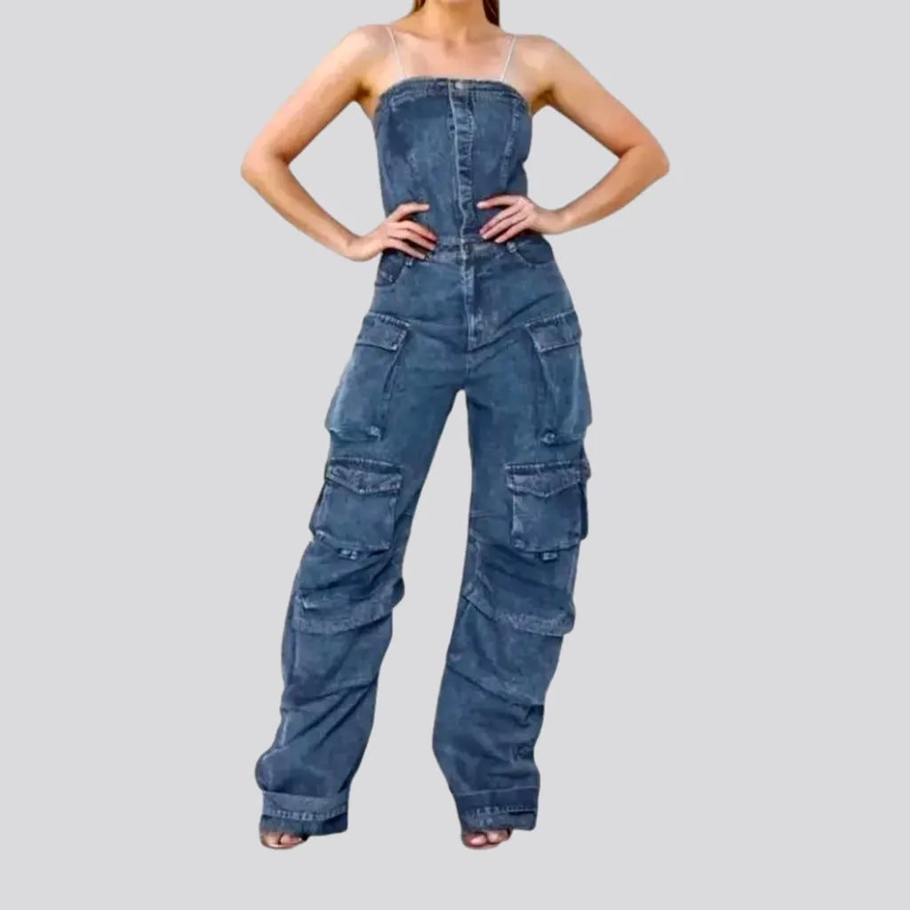 Trendy fashionable roomy women's denim jumpsuit Women's Elegant Clothes Women's Elegant Clothes