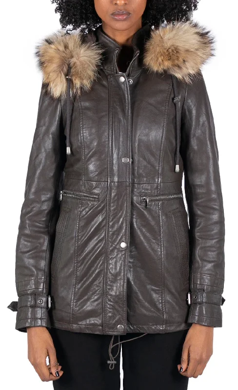 Removable Hood with Parka Coat Women's Formal Event Outfit Women's Formal Event Outfit