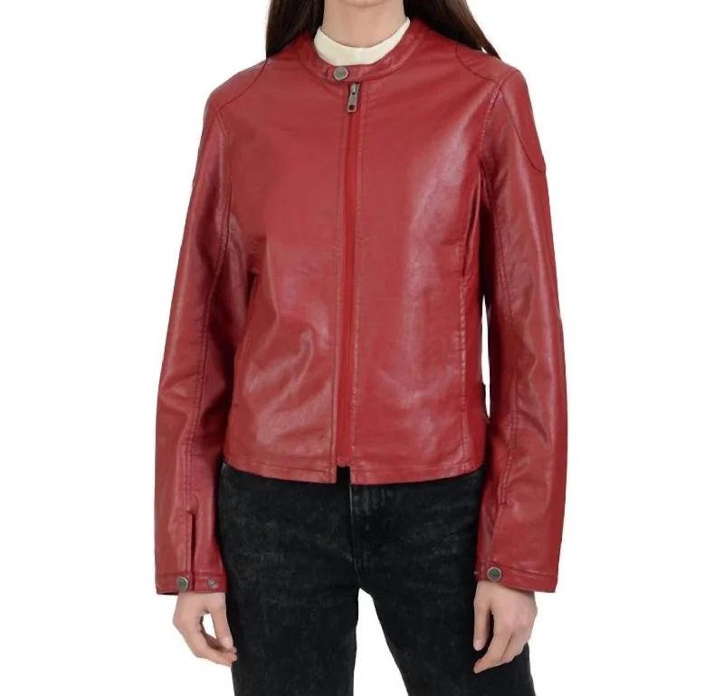 Leather Jacket In Red Flash Sale Clothing Flash Sale Clothing